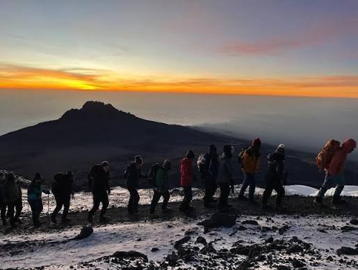 Overview map and route schedule for a complete Mount Kilimanjaro trekking itinerary