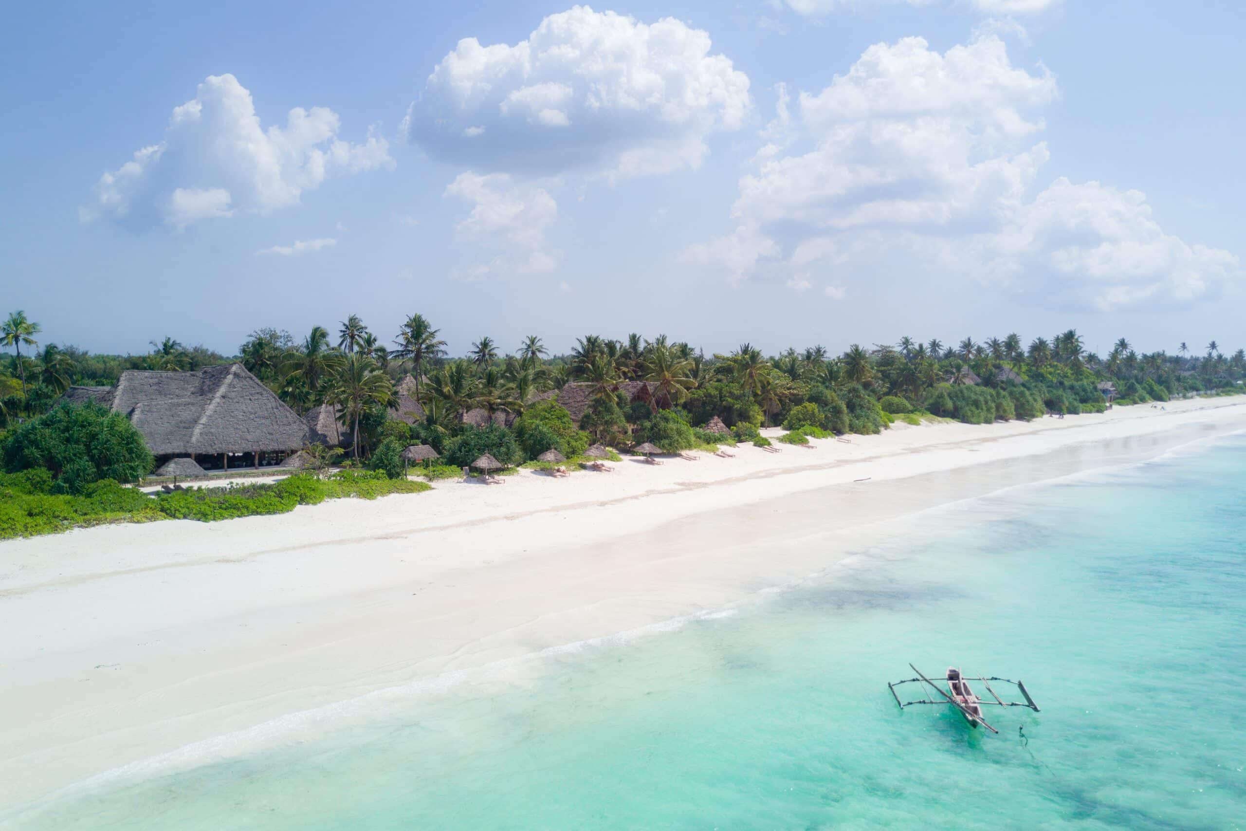 Matemwe beach luxury resorts near Mnemba Atoll in Zanzibar